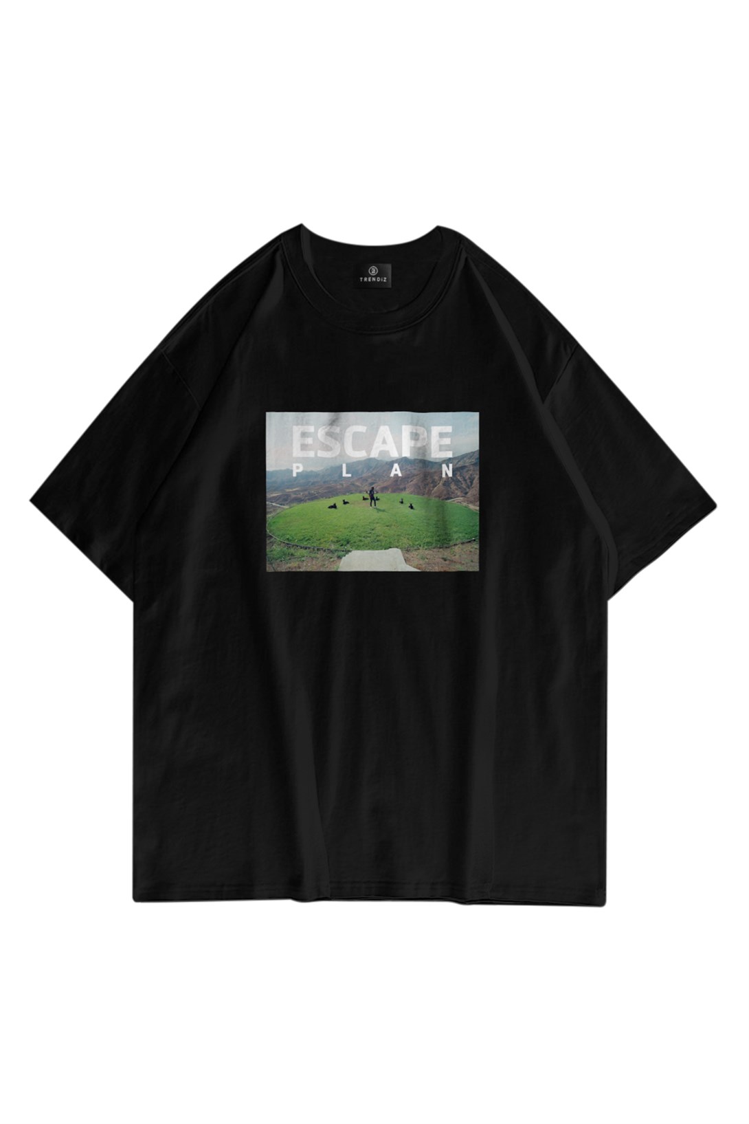 Trendiz Unisex Escape Plan Travis Scott Tshirt Siyah