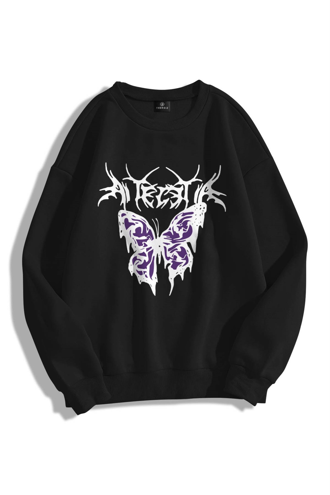 Trendiz Unisex Eternal Butterfly Bisiklet Yaka Sweatshirt Hoodie