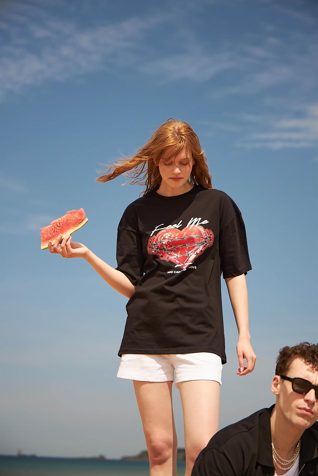 Trendiz Unisex Feel Me Tshirt Siyah