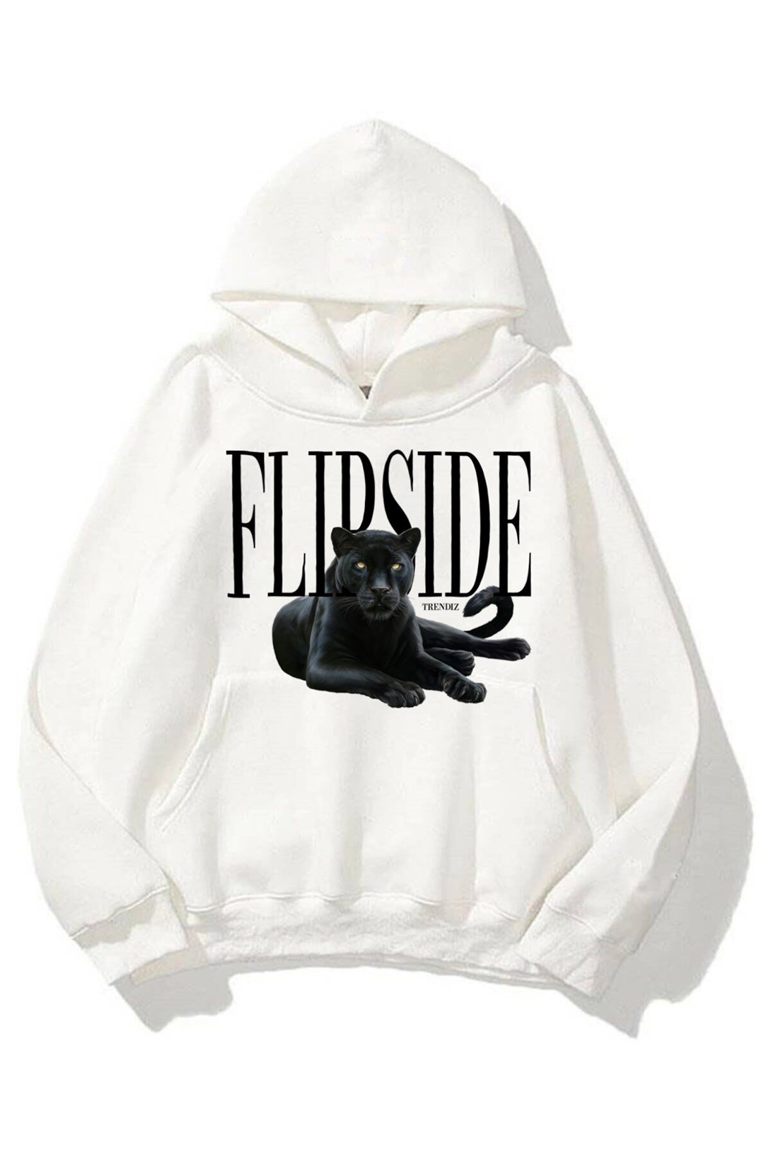 Trendiz Unisex Flipside Sweatshirt Hoodie Beyaz