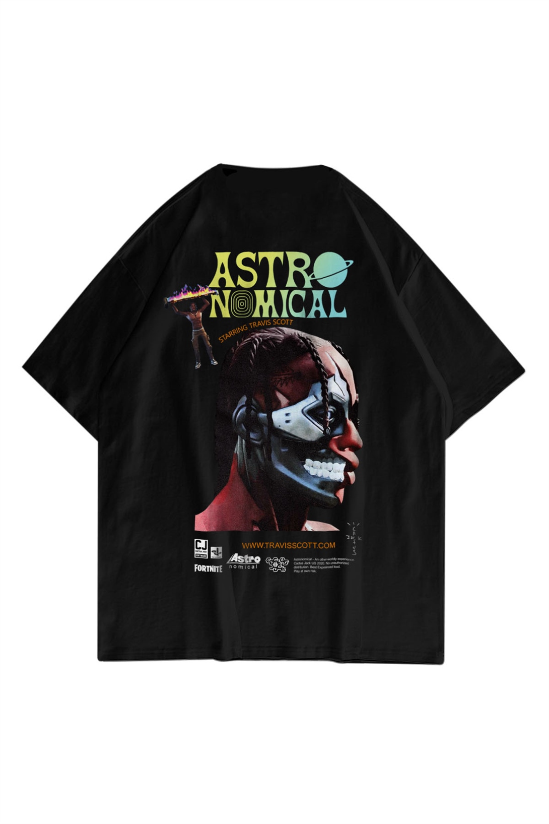 Trendiz Unisex Fortnite Astronomical Siyah Tshirt