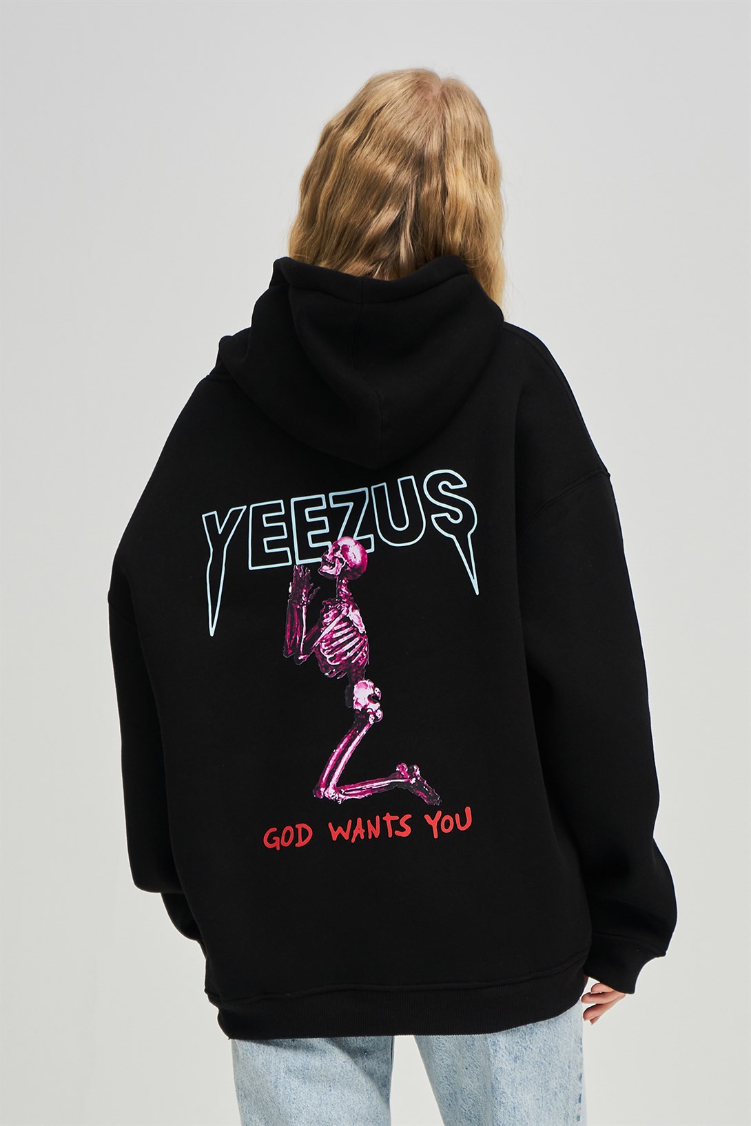 Trendiz Unisex God Wants You Yeezus Siyah Sweatshirt Hoodie
