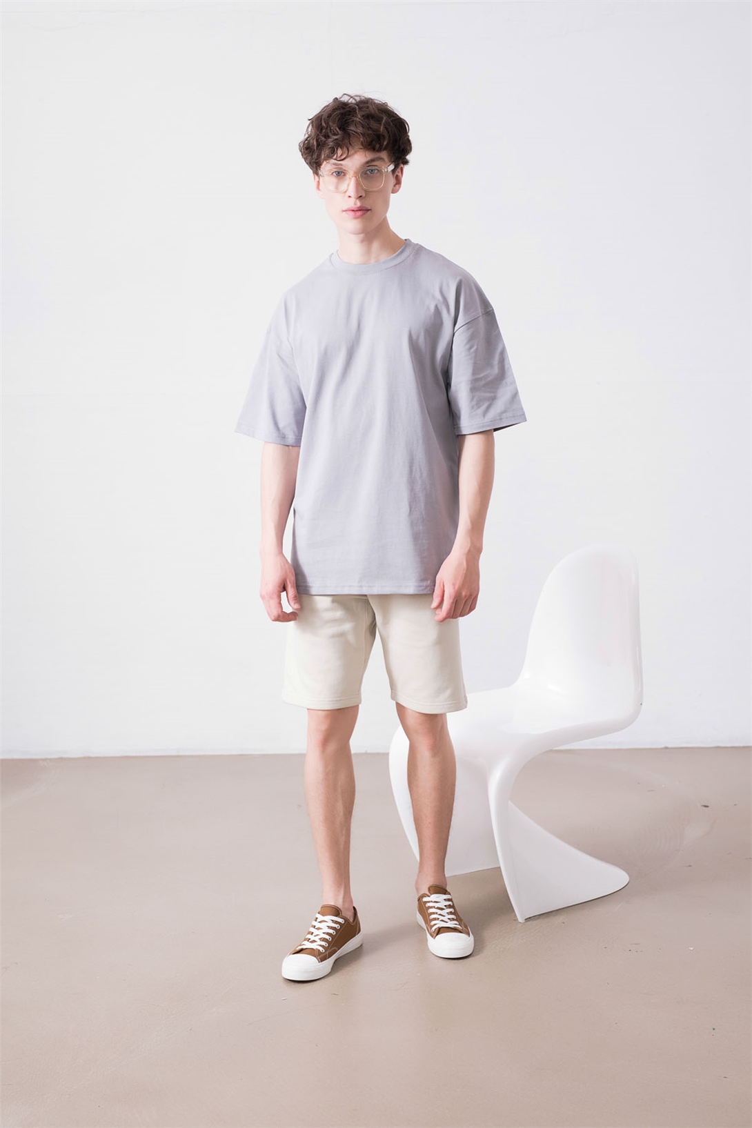 Trendiz Unisex Gri Basic Tshirt