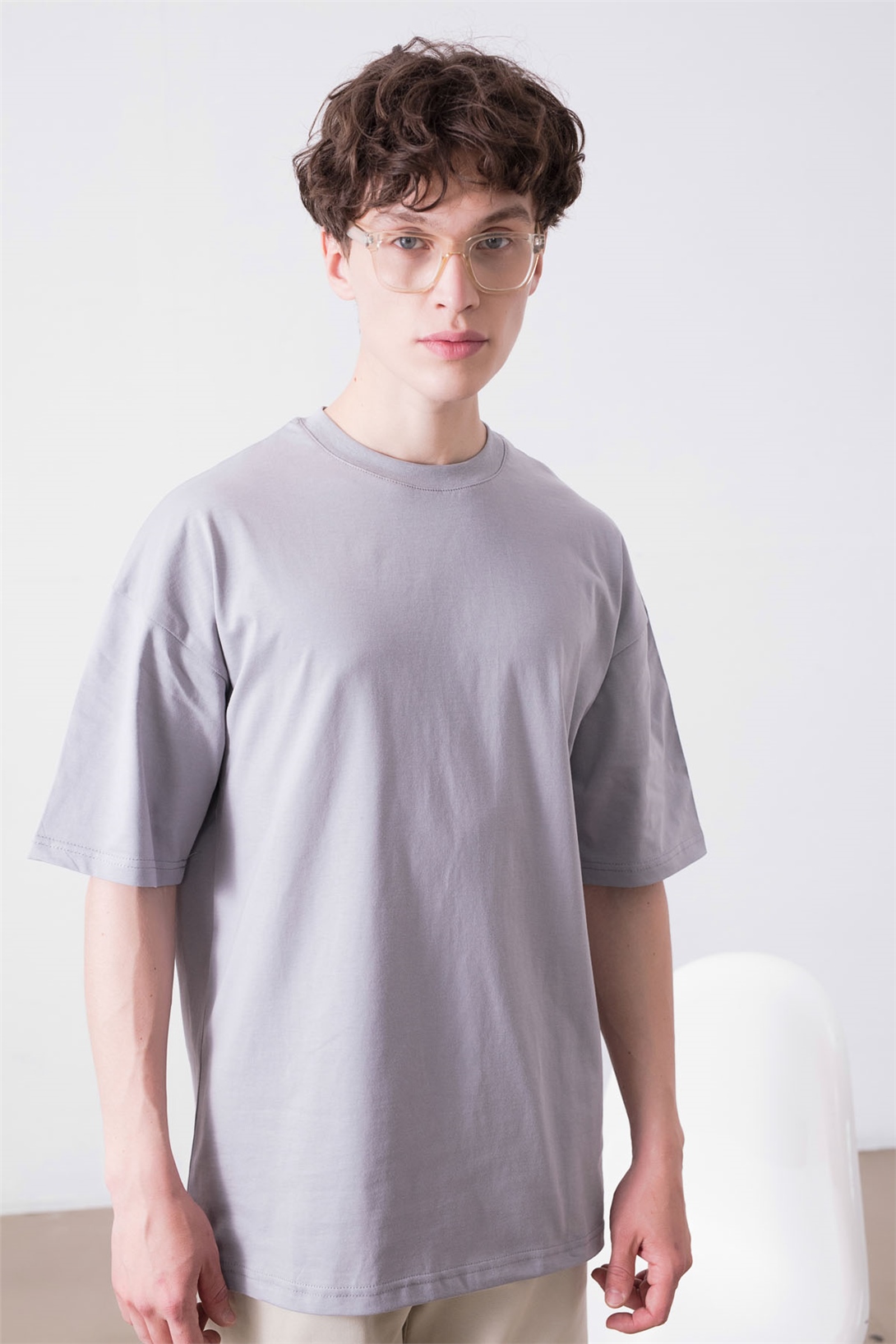 Trendiz Unisex Gri Basic Tshirt