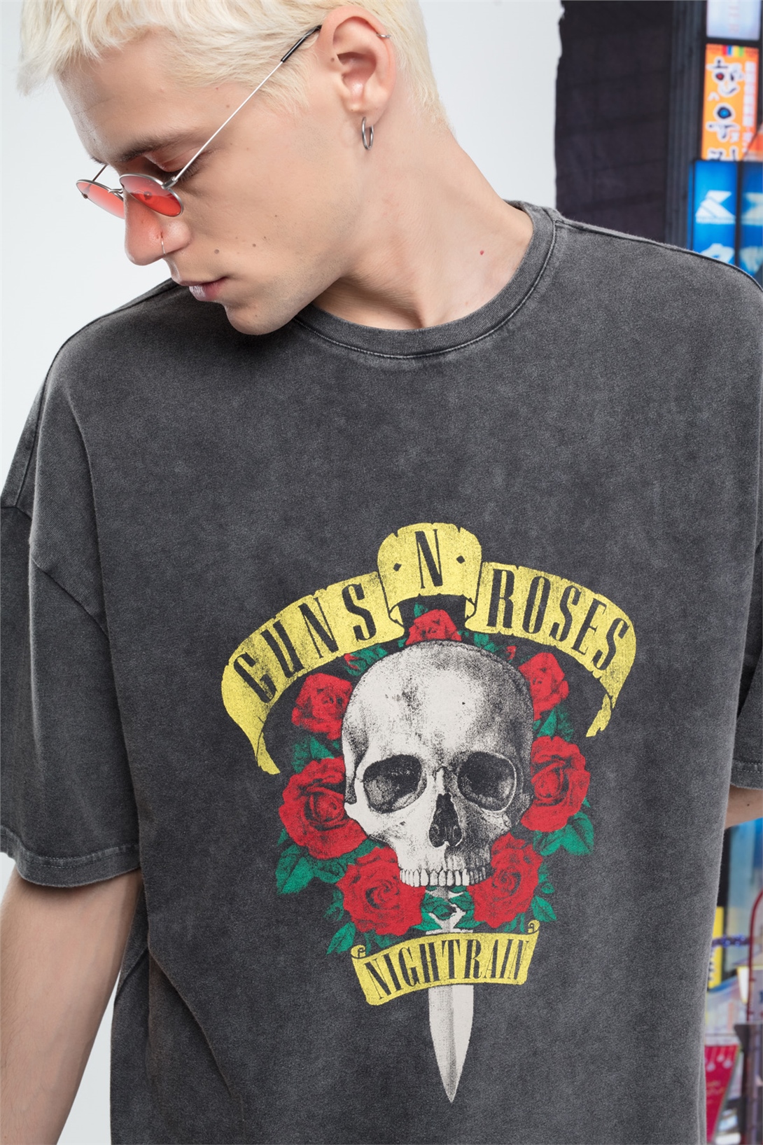 Trendiz Erkek Gunsnroses Tshirt Antrasit