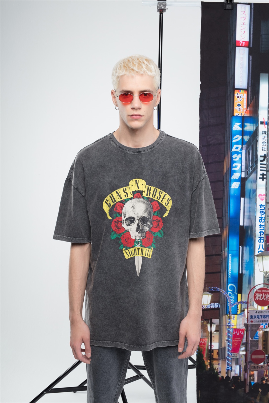 Trendiz Erkek Gunsnroses Tshirt Antrasit