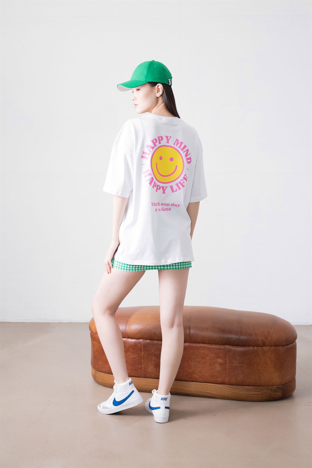 Trendiz Unisex Happy Life Beyaz Tshirt