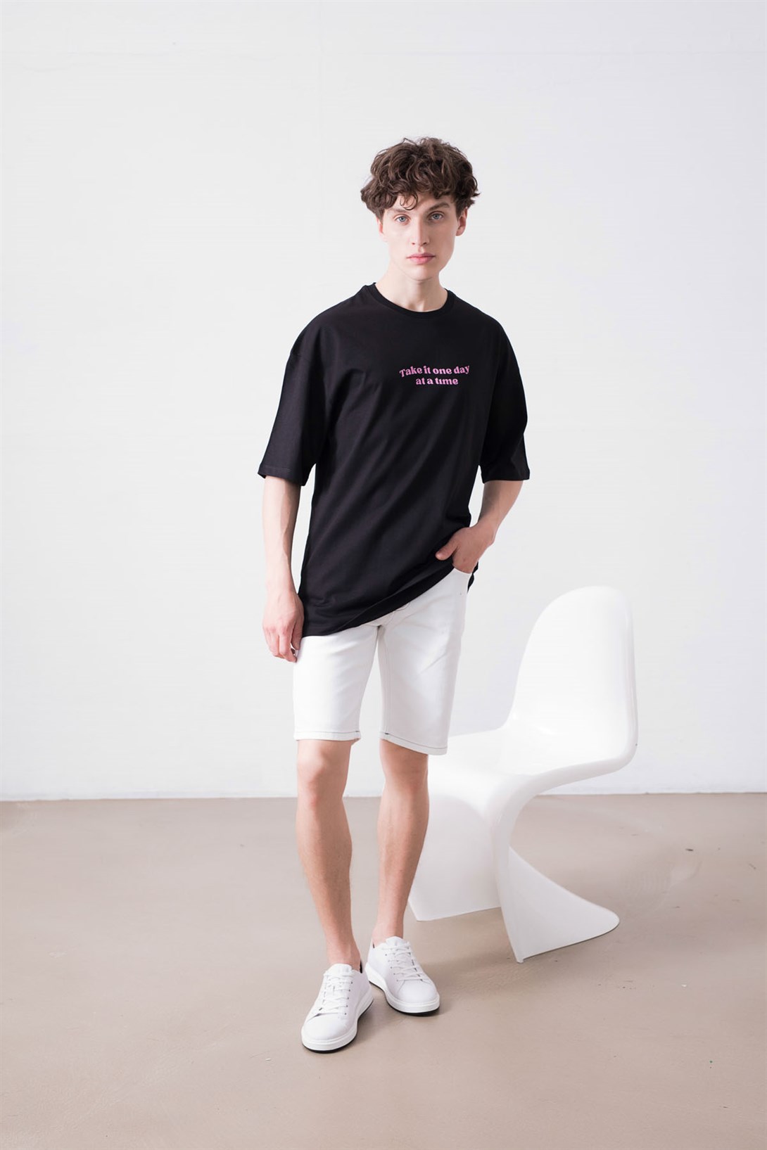 Trendiz Unisex Happy Life Siyah Tshirt