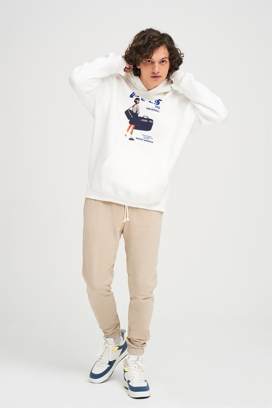 Trendiz Unisex Harajuku Girl Beyaz Sweatshirt Hoodie