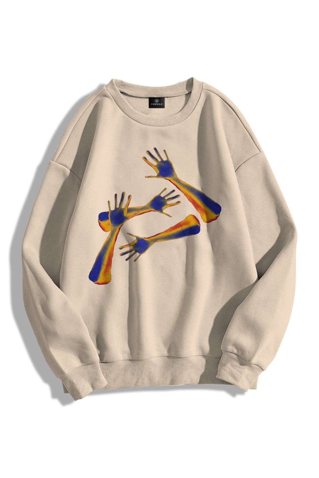 Trendiz Unisex Heatmaps Arms Bisiklet Yaka Sweatshirt Hoodie