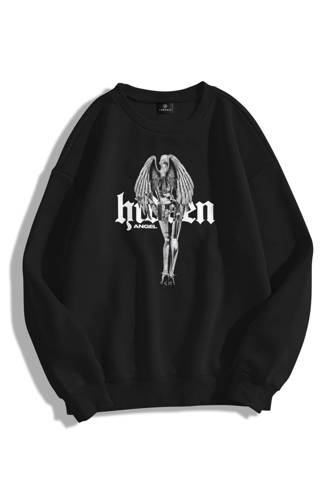 Trendiz Unisex Hidden Bisiklet Yaka Sweatshirt Hoodie