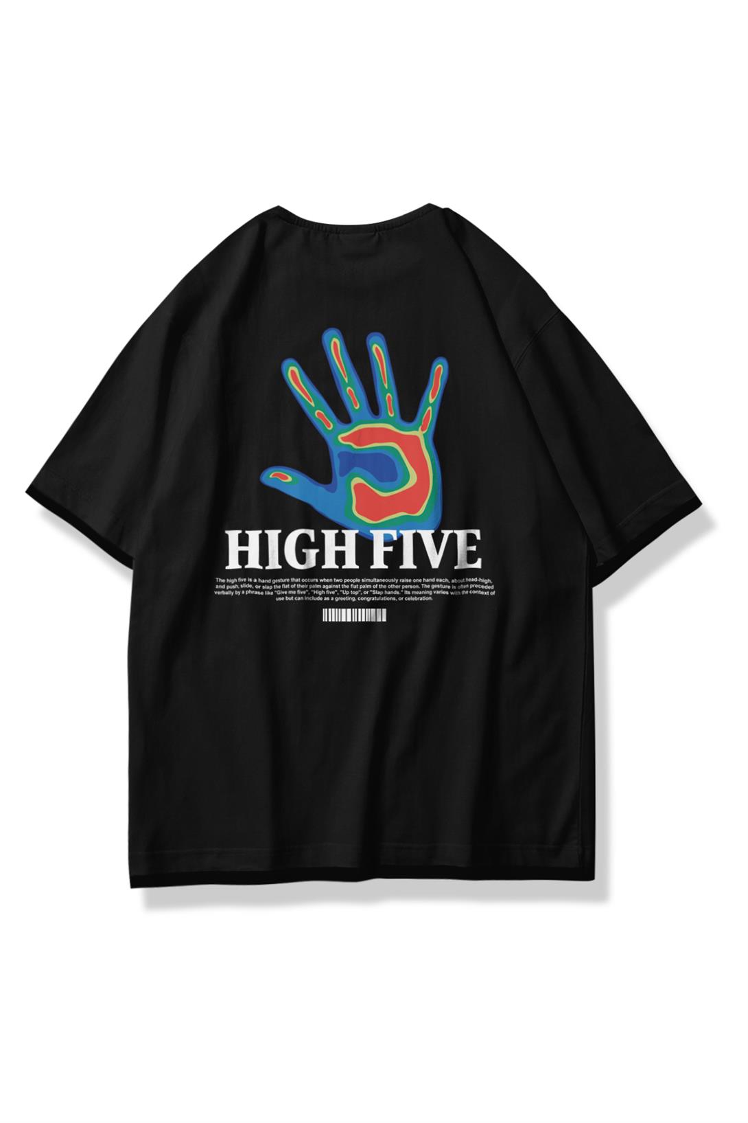 Trendiz Unisex High Five Tshirt Siyah