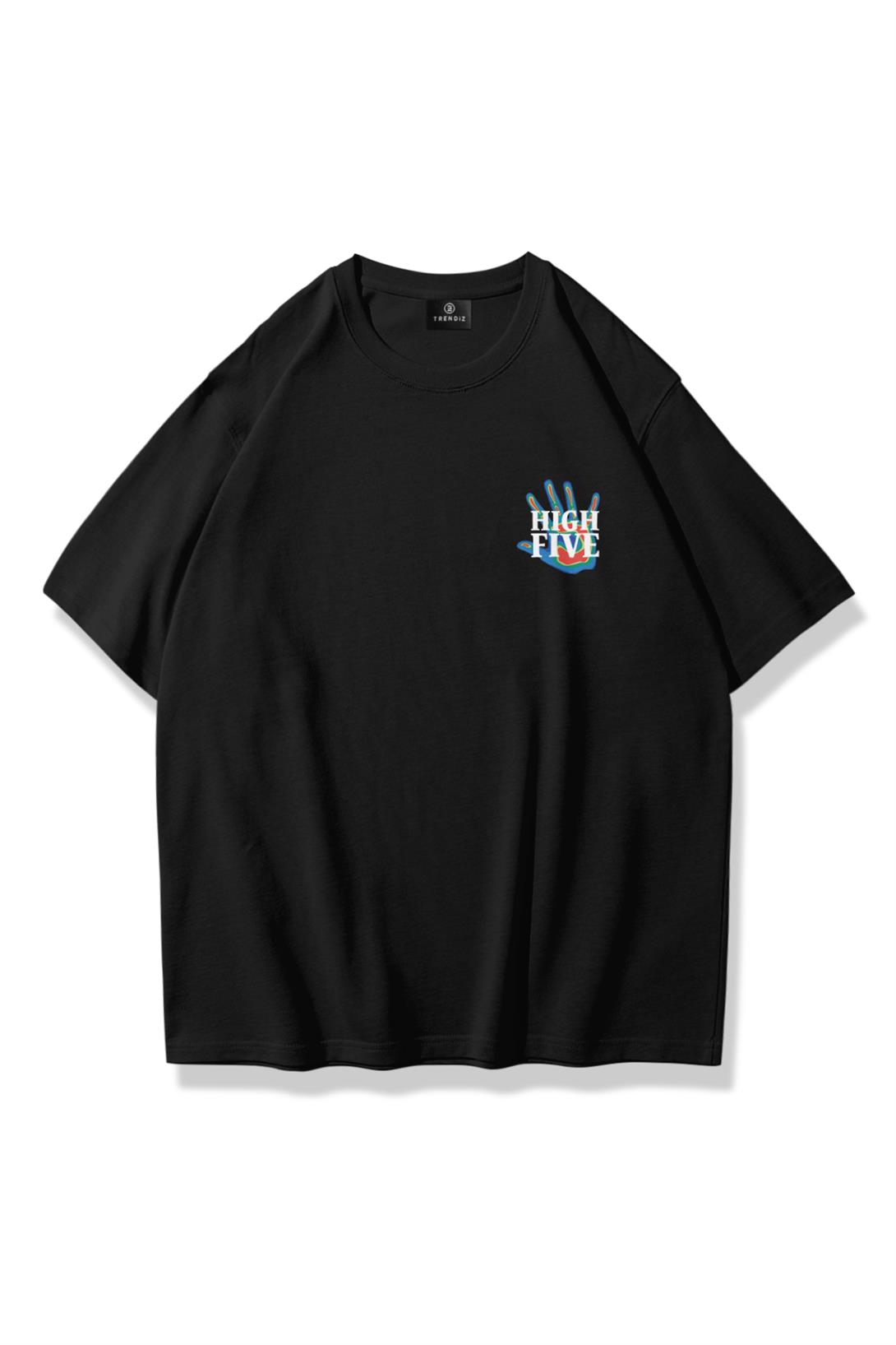 Trendiz Unisex High Five Tshirt Siyah