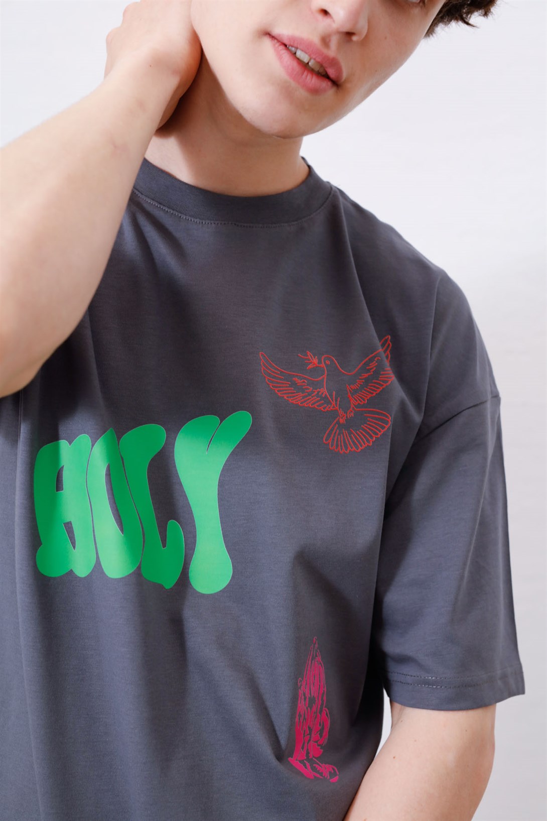 Trendiz Unisex Holy Antrasit Tshirt