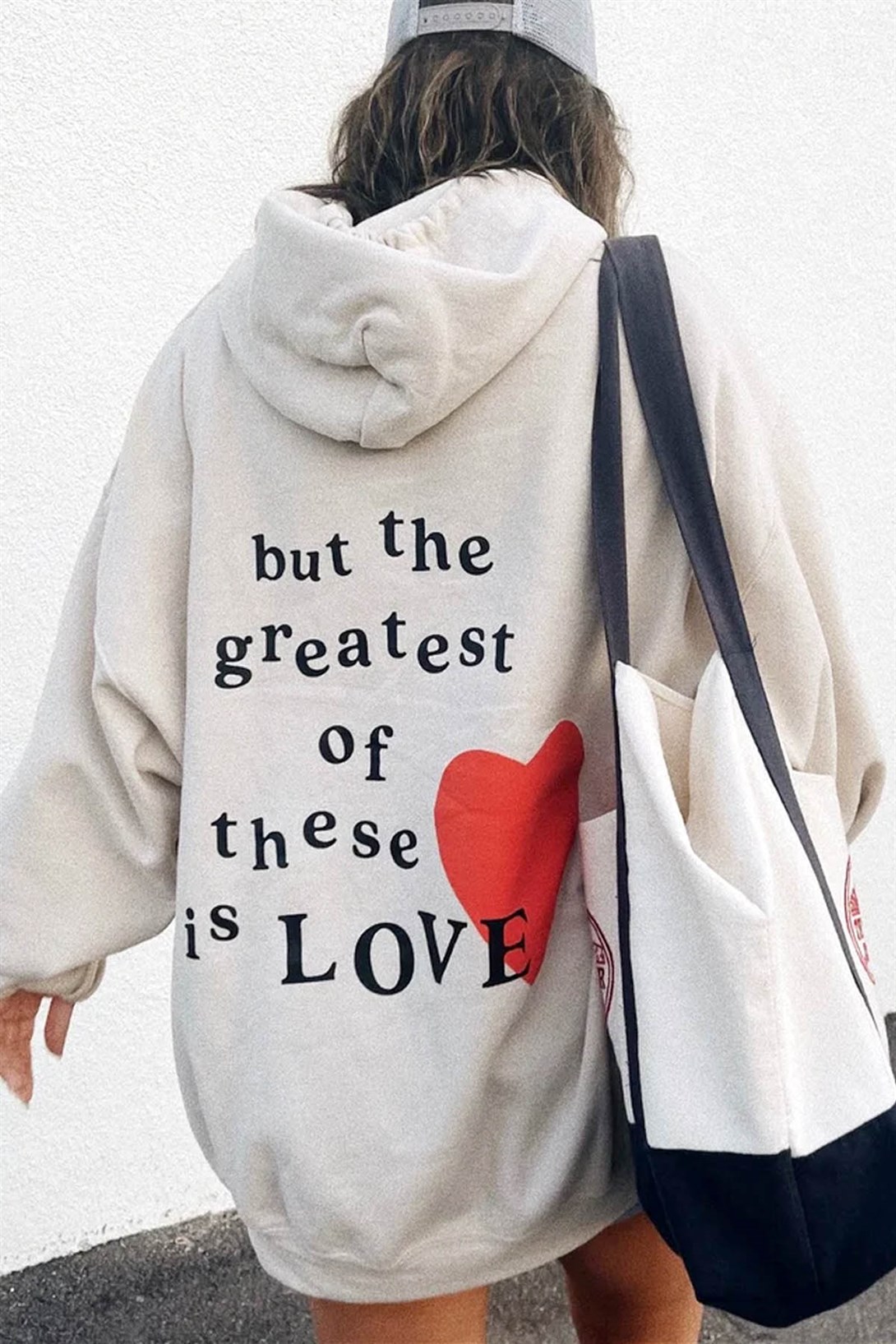 Trendiz Unisex Hope Love Beyaz Sweatshirt Hoodie