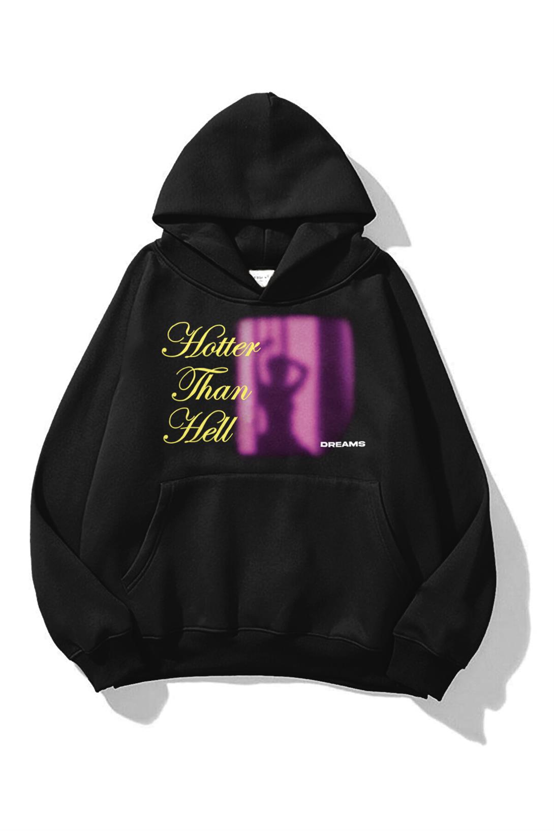 Trendiz Unisex Hotter Than Hell Sweatshirt Siyah