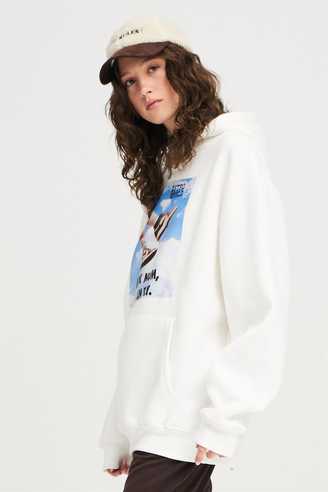 Trendiz Unisex İ Can Fly Air Unisex Sweatshırt Beyaz