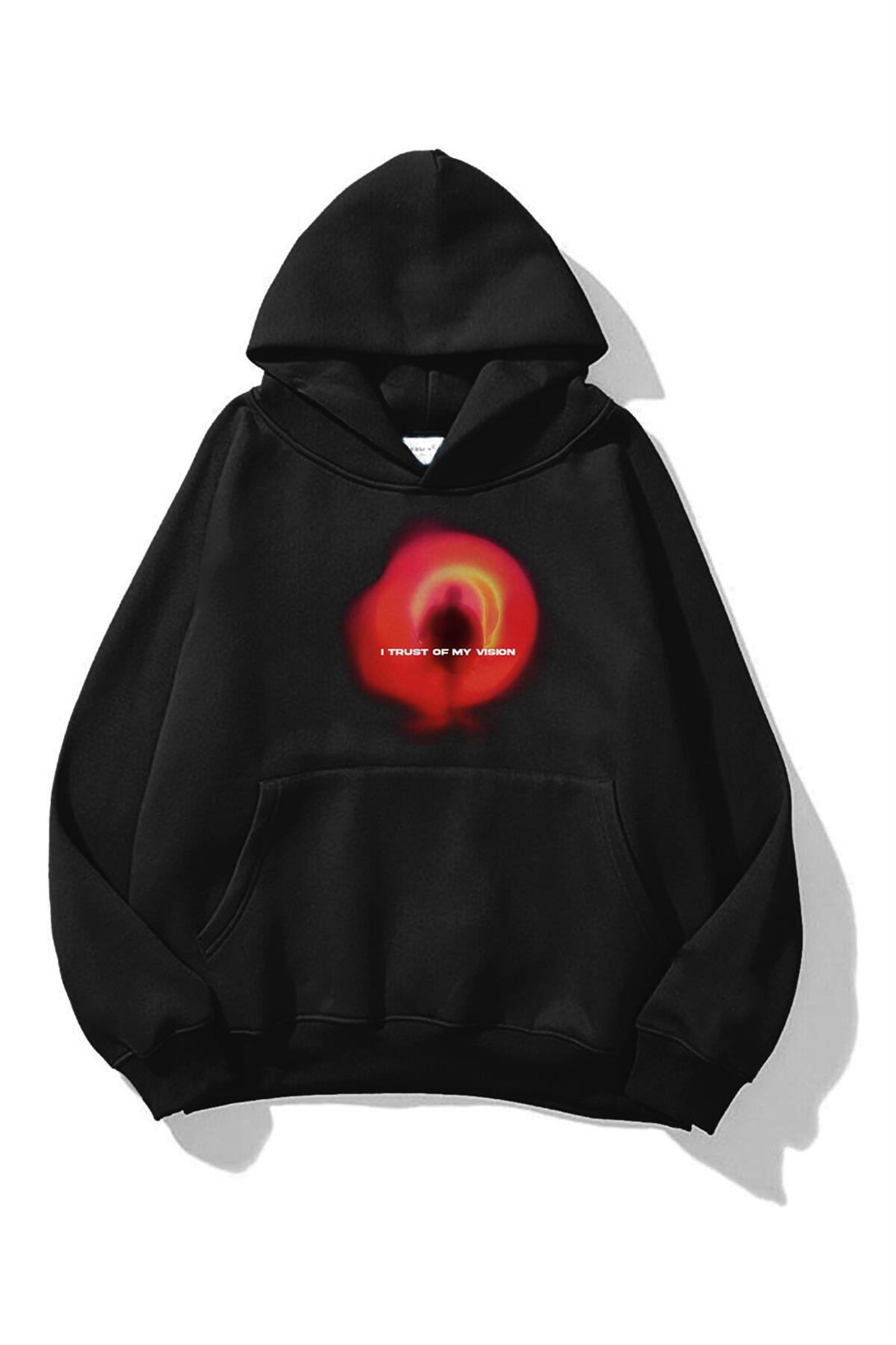 Trendiz Unisex I Trust of My Vision Sweatshirt Siyah