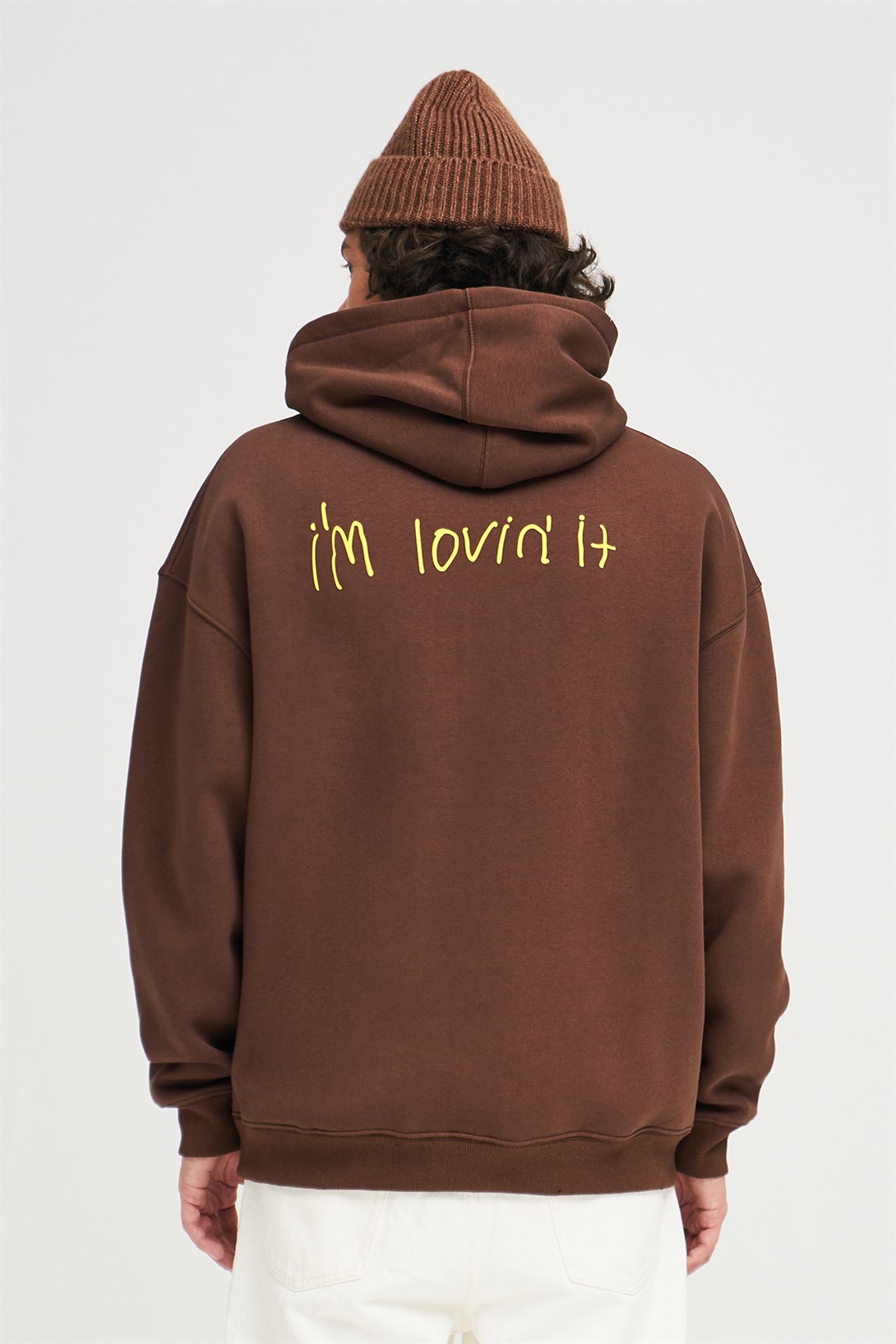 Trendiz Unisex İm Lovin İt Mc Sweatshirt Hoodie Kahverengi