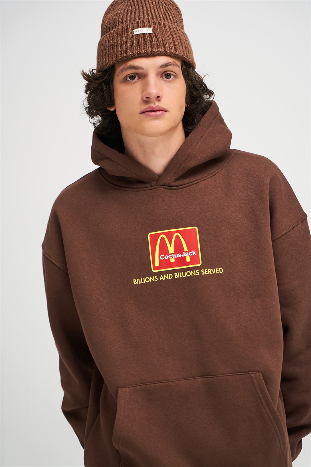 Trendiz Unisex İm Lovin İt Mc Sweatshirt Hoodie Kahverengi