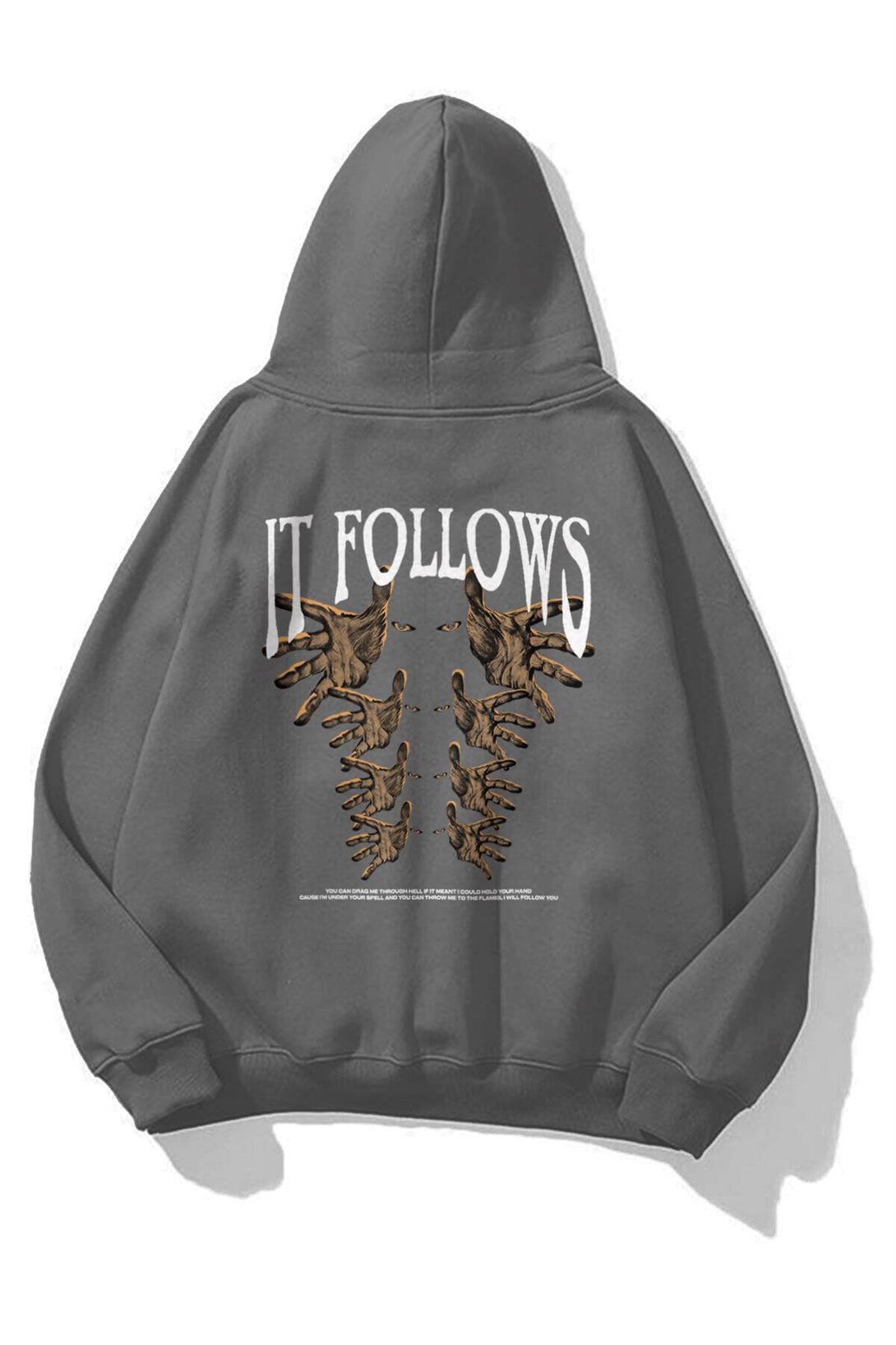 Trendiz Unisex it Follows Sweatshirt Hoodie Antrasit