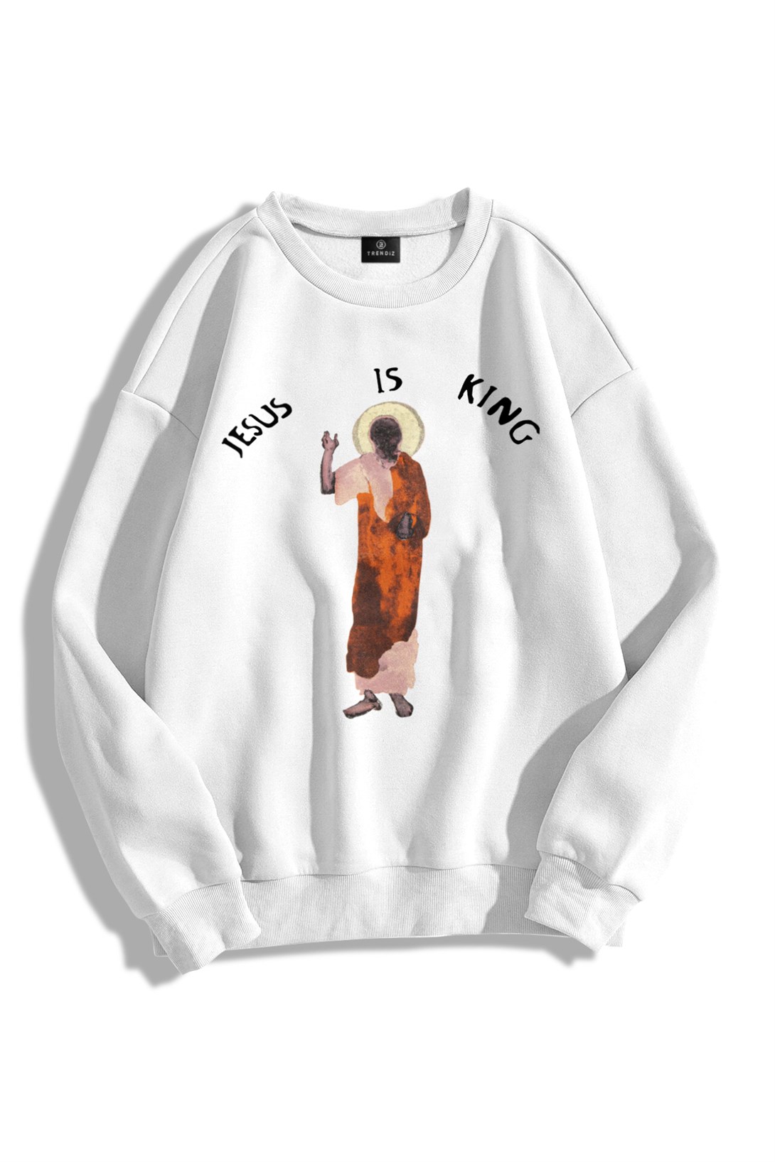 Trendiz Unisex Jesus is King Bisiklet Yaka Sweatshirt Hoodie