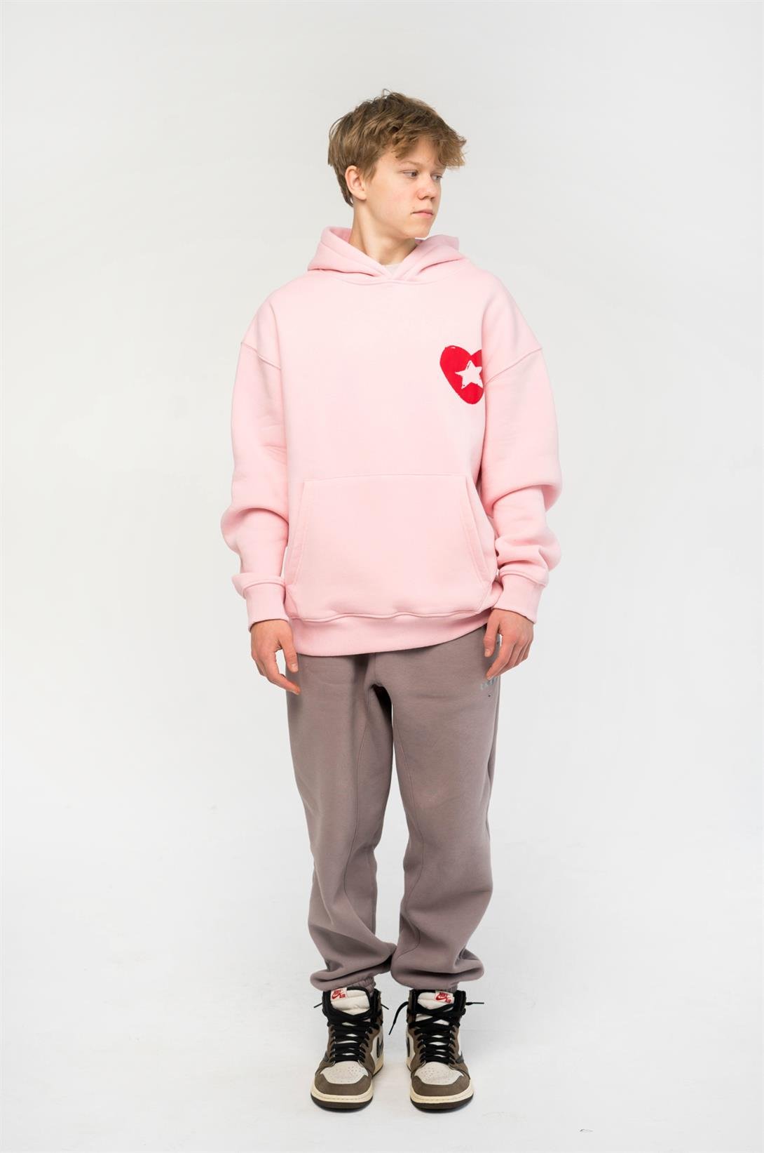 Trendiz Unisex Just Enjoy Sweatshirt Hoodie Pembe