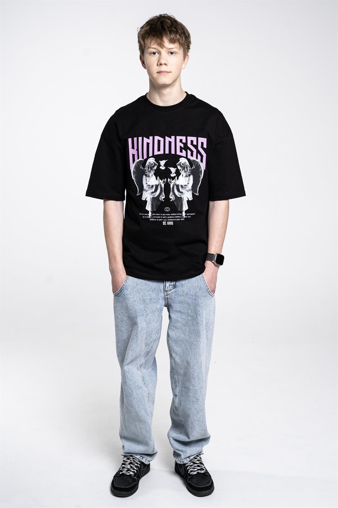 Trendiz Unisex Kindness Siyah Tshirt