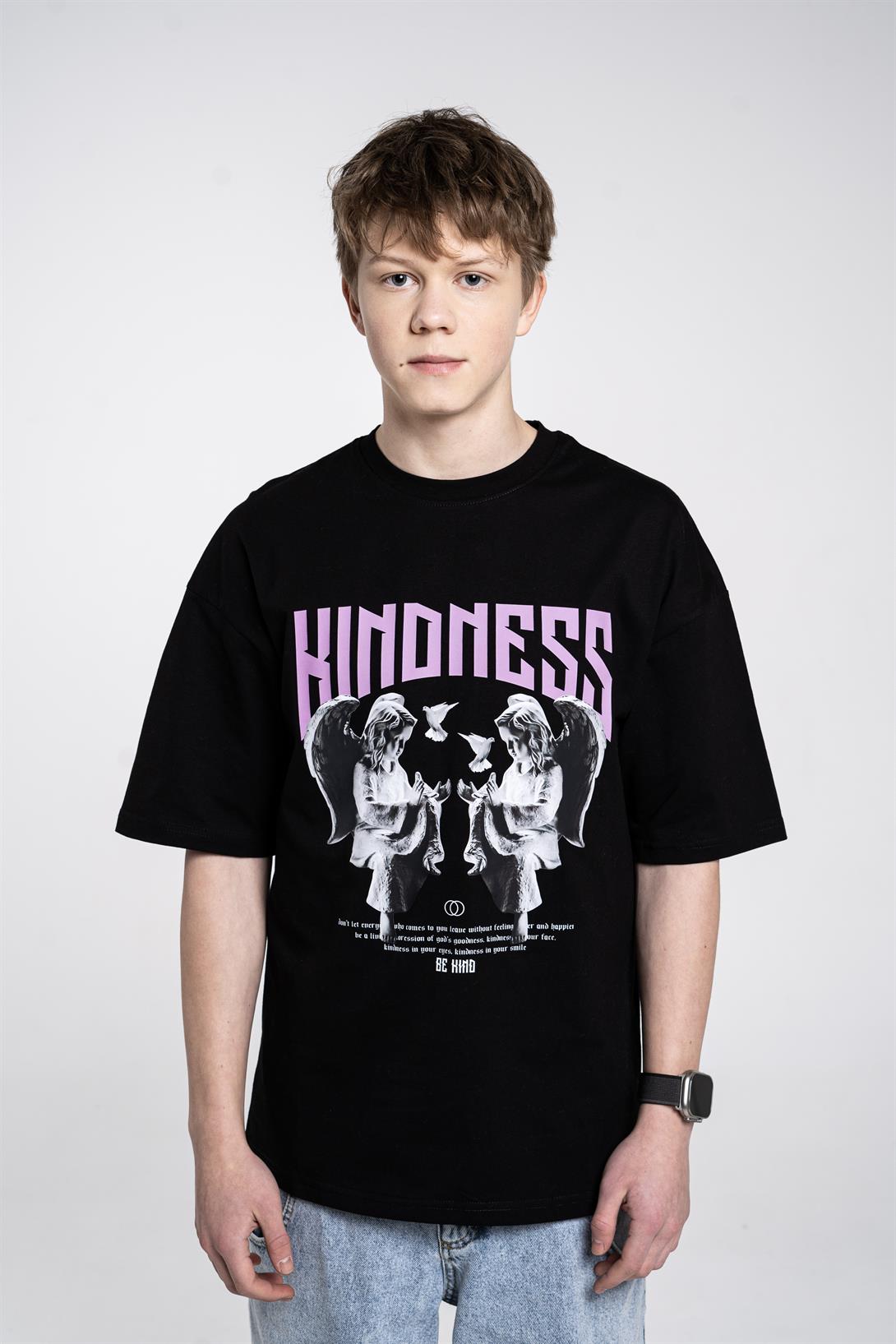 Trendiz Unisex Kindness Siyah Tshirt