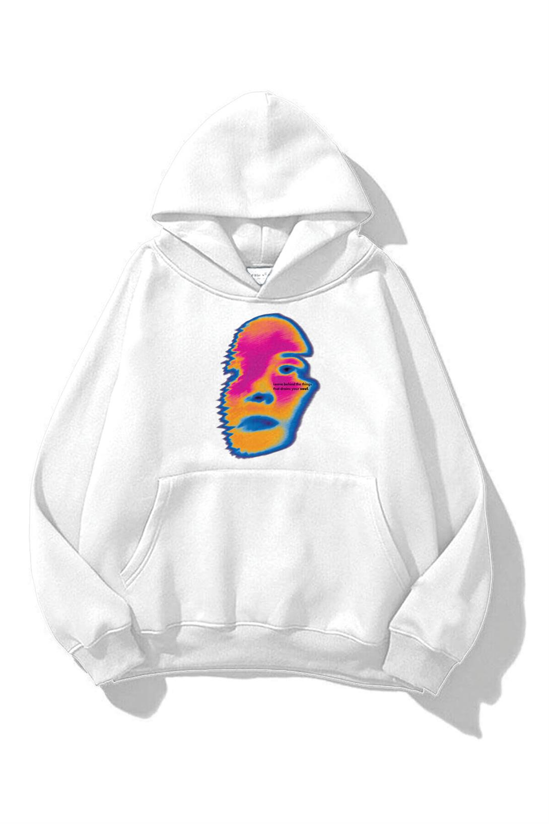 Trendiz Unisex Leave Behind Sweatshirt Beyaz