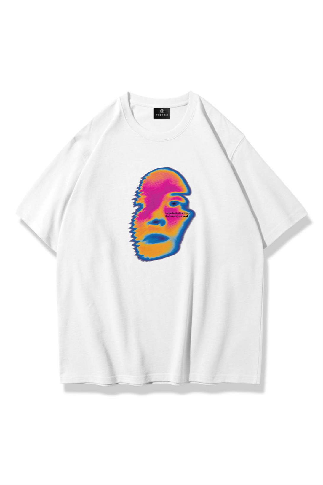 Trendiz Unisex Leave Behind Tshirt Beyaz