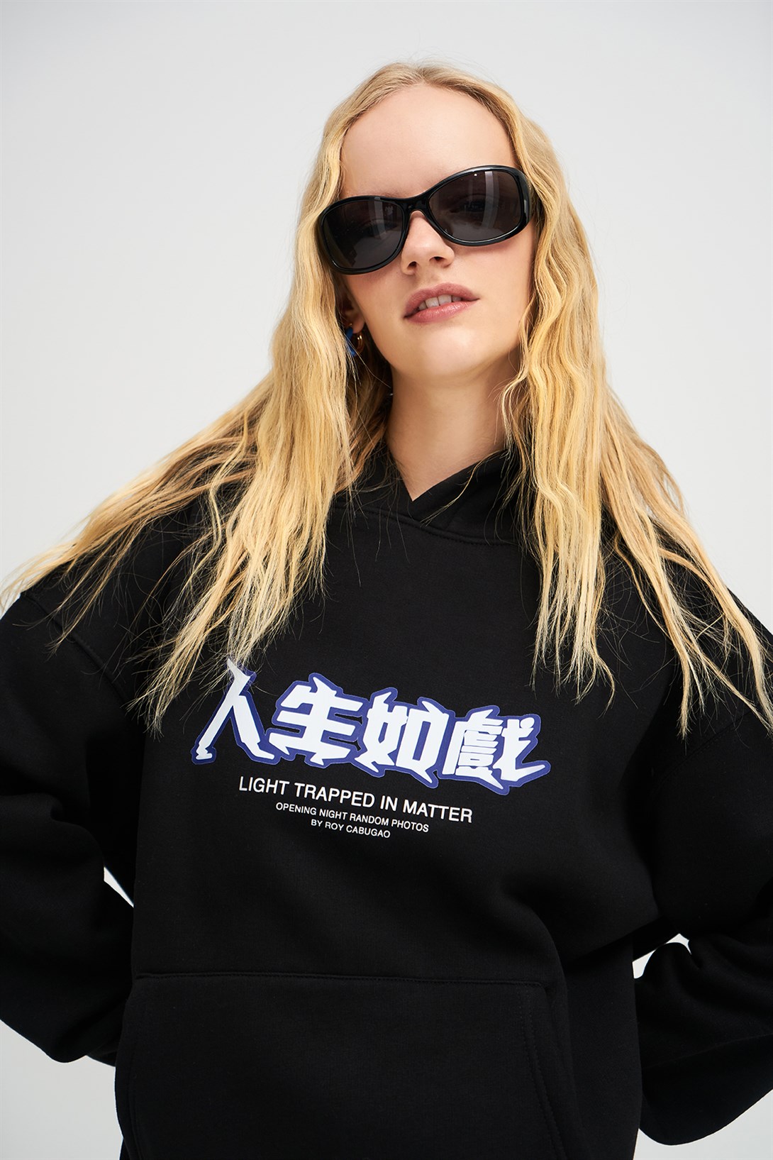 Trendiz Unisex Light Trapped in Matter Siyah Sweatshirt Hoodie