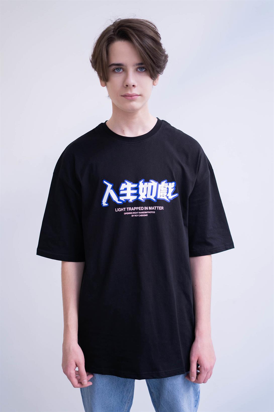 Trendiz Unisex Light Trapped in Matter Siyah Tshirt