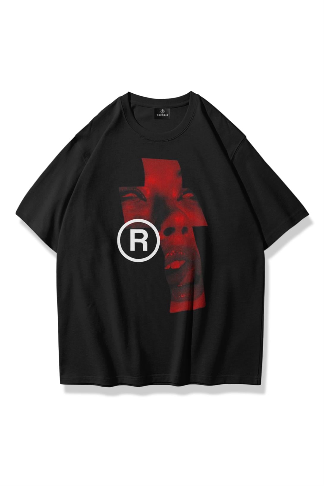 Trendiz Unisex Lip R Tshirt Siyah