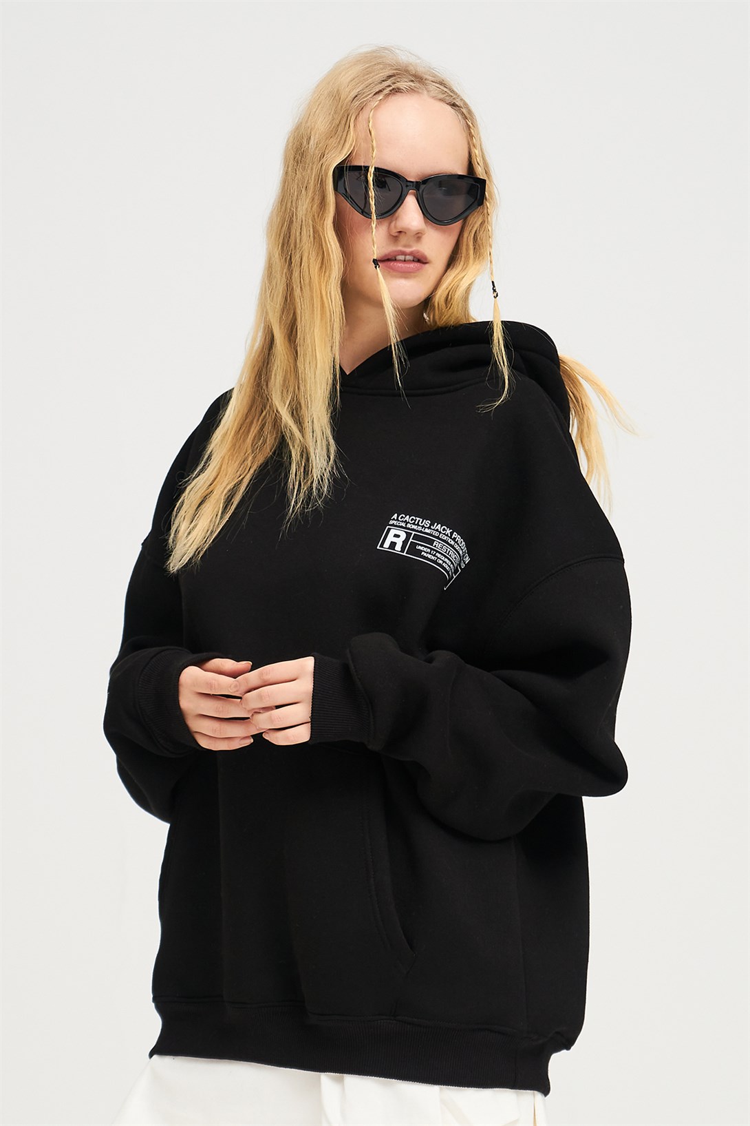 Trendiz Unisex  Look Mom I Can Fly Renkli Siyah Sweatshirt Hoodie