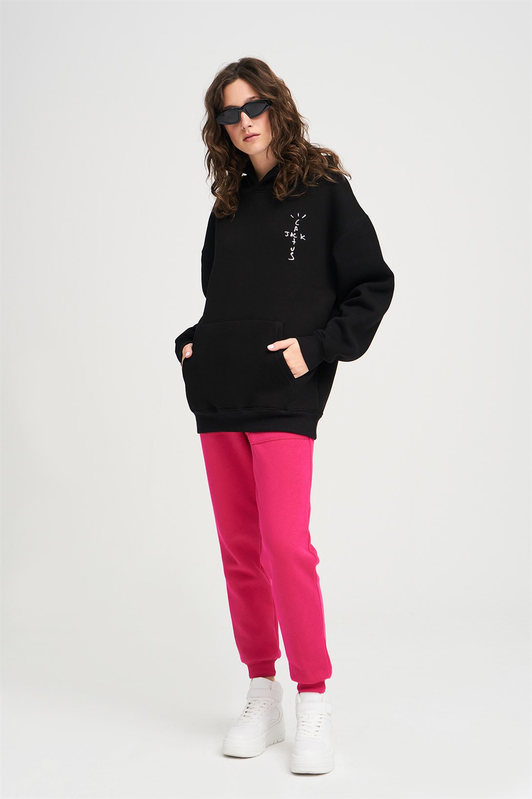 Trendiz Unisex Look Mom I Can Fly Siyah Sweatshirt Hoodie