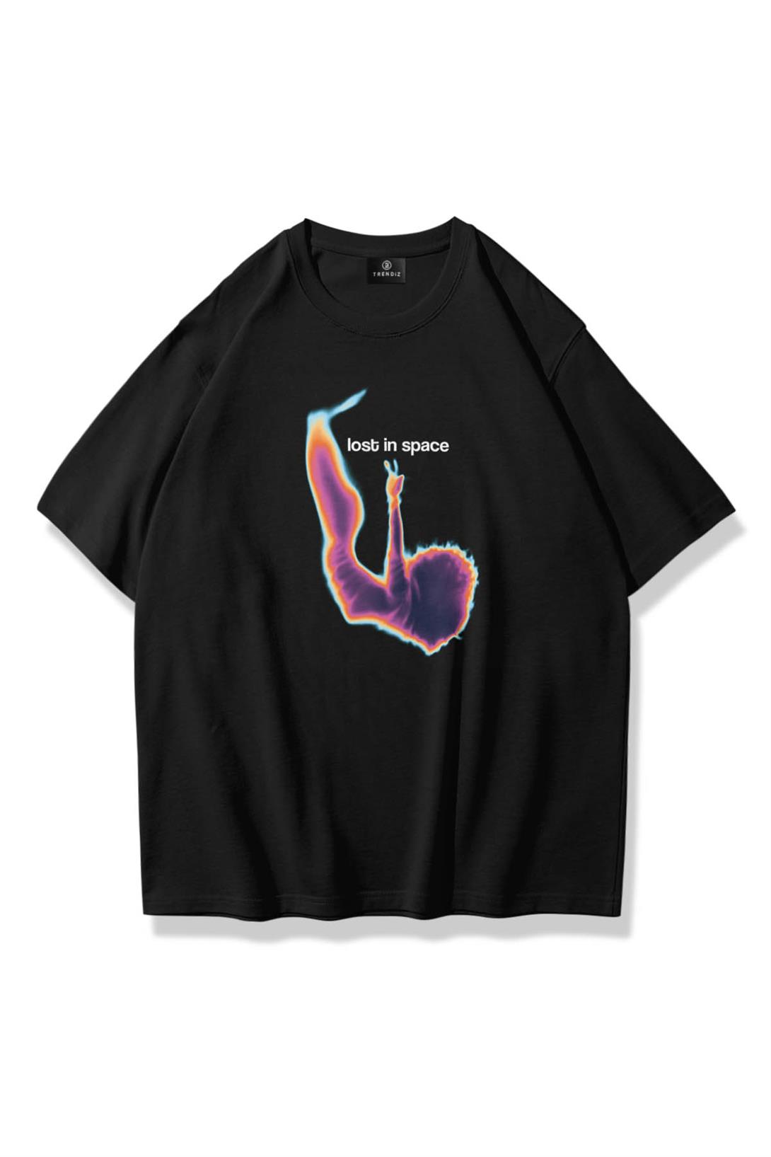 Trendiz Unisex Lost in Space Tshirt Siyah