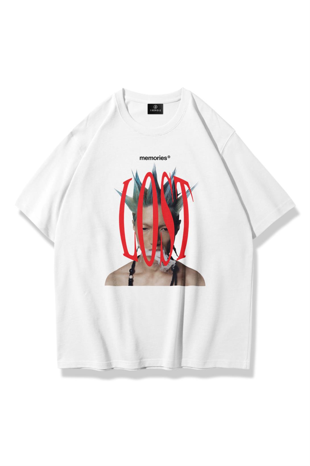 Trendiz Unisex Lost Memories Tshirt Beyaz