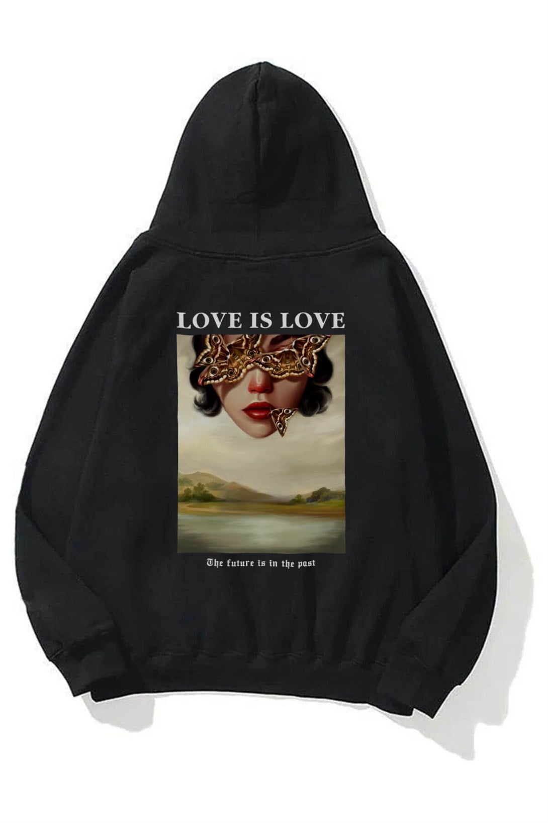 Trendiz Unisex Love is Love Sweatshirt Hoodie Siyah