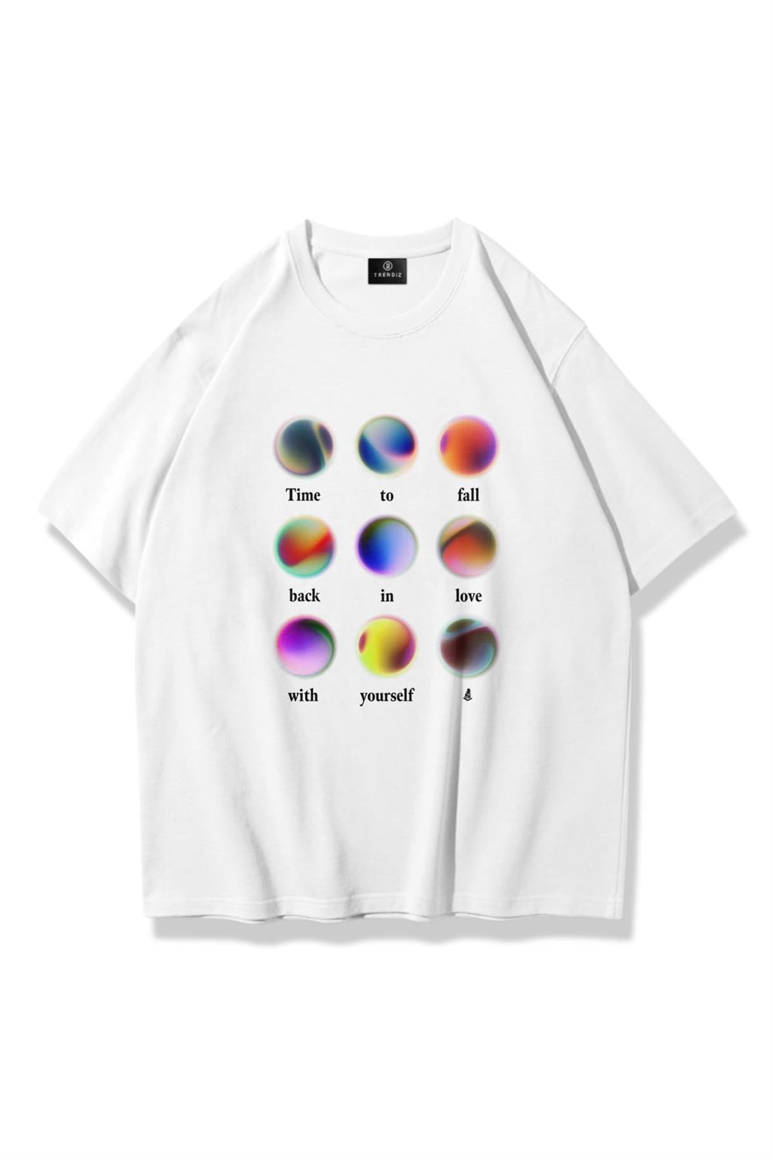 Trendiz Unisex Love Yourself Tshirt Beyaz