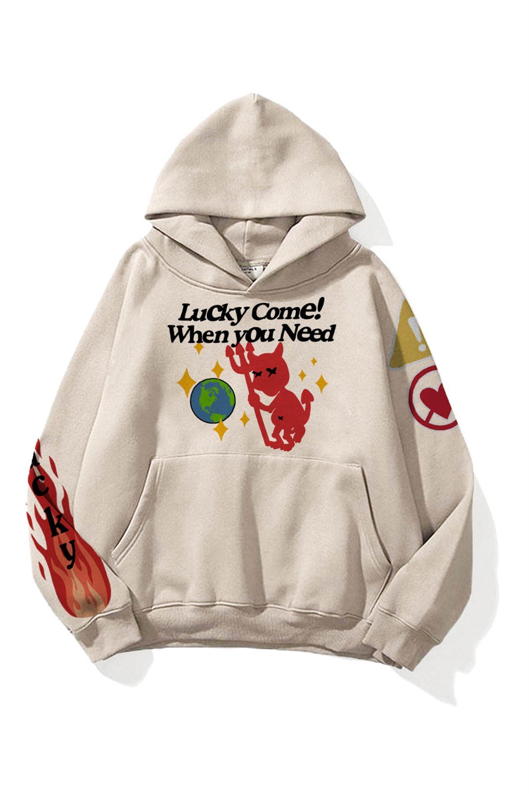 Trendiz Unisex Lucky Come Sweatshirt Hoodie Taş