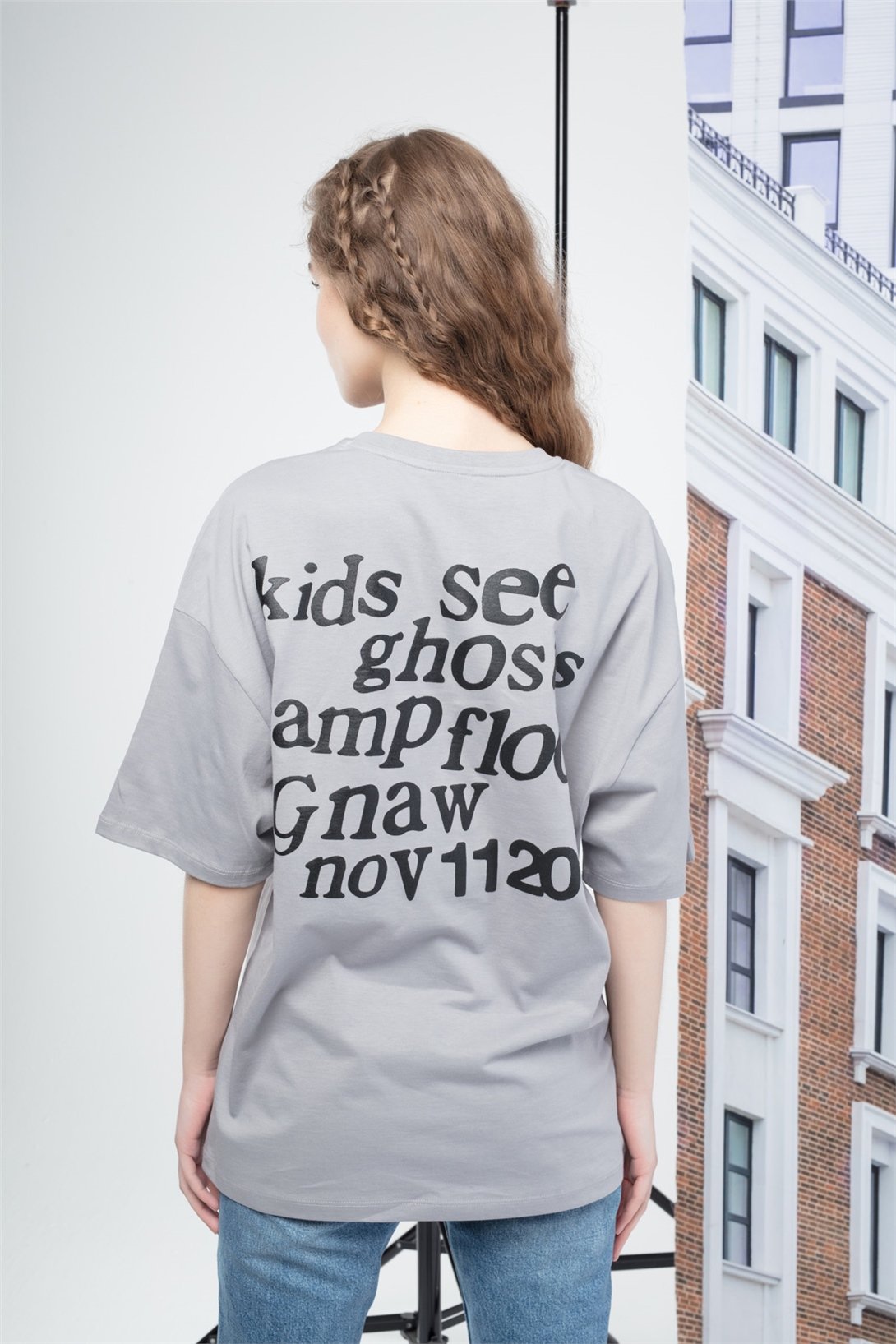 Trendiz Kadın Luckyme Gri Tshirt