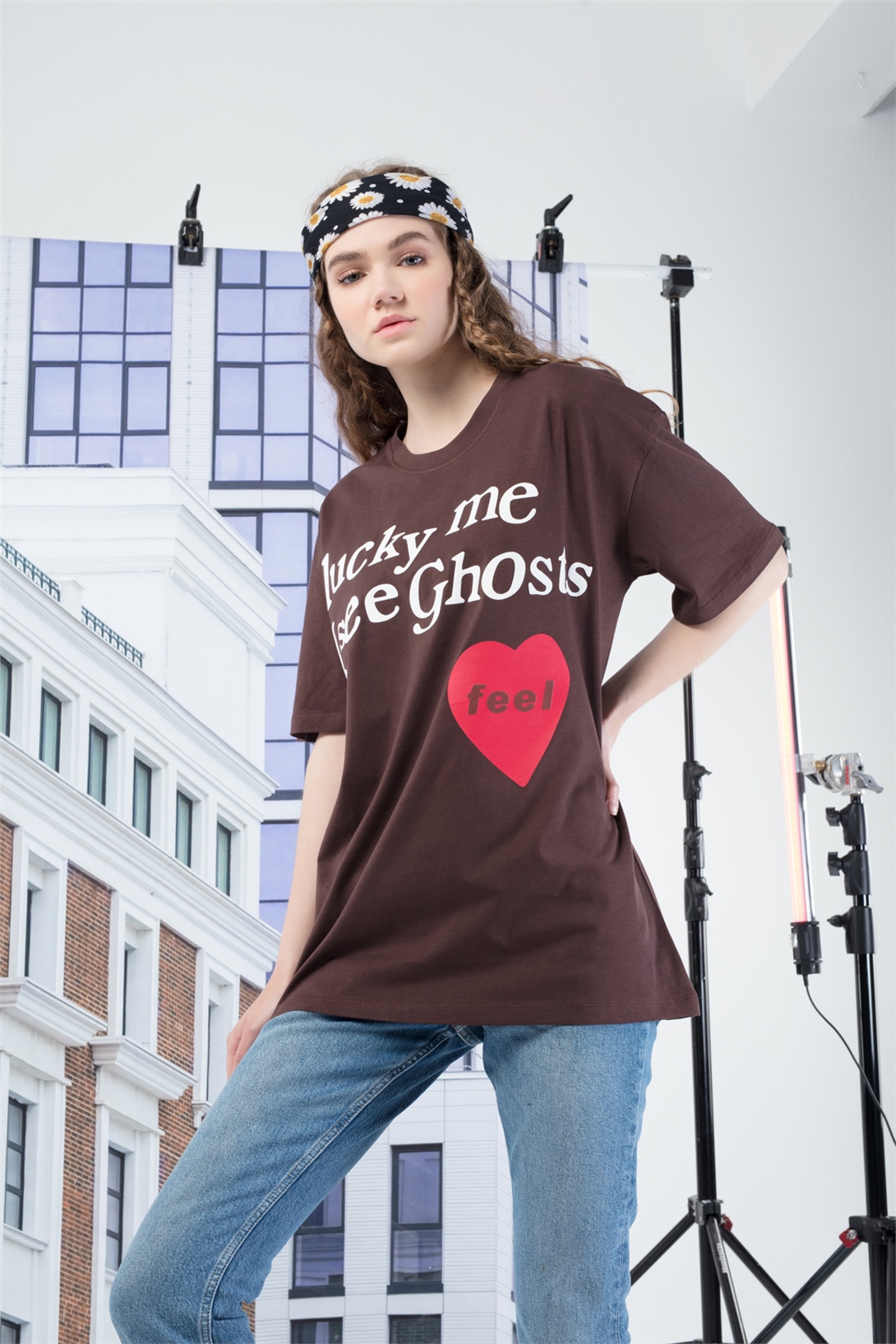 Trendiz Kadın Luckyme Kahverengi Tshirt