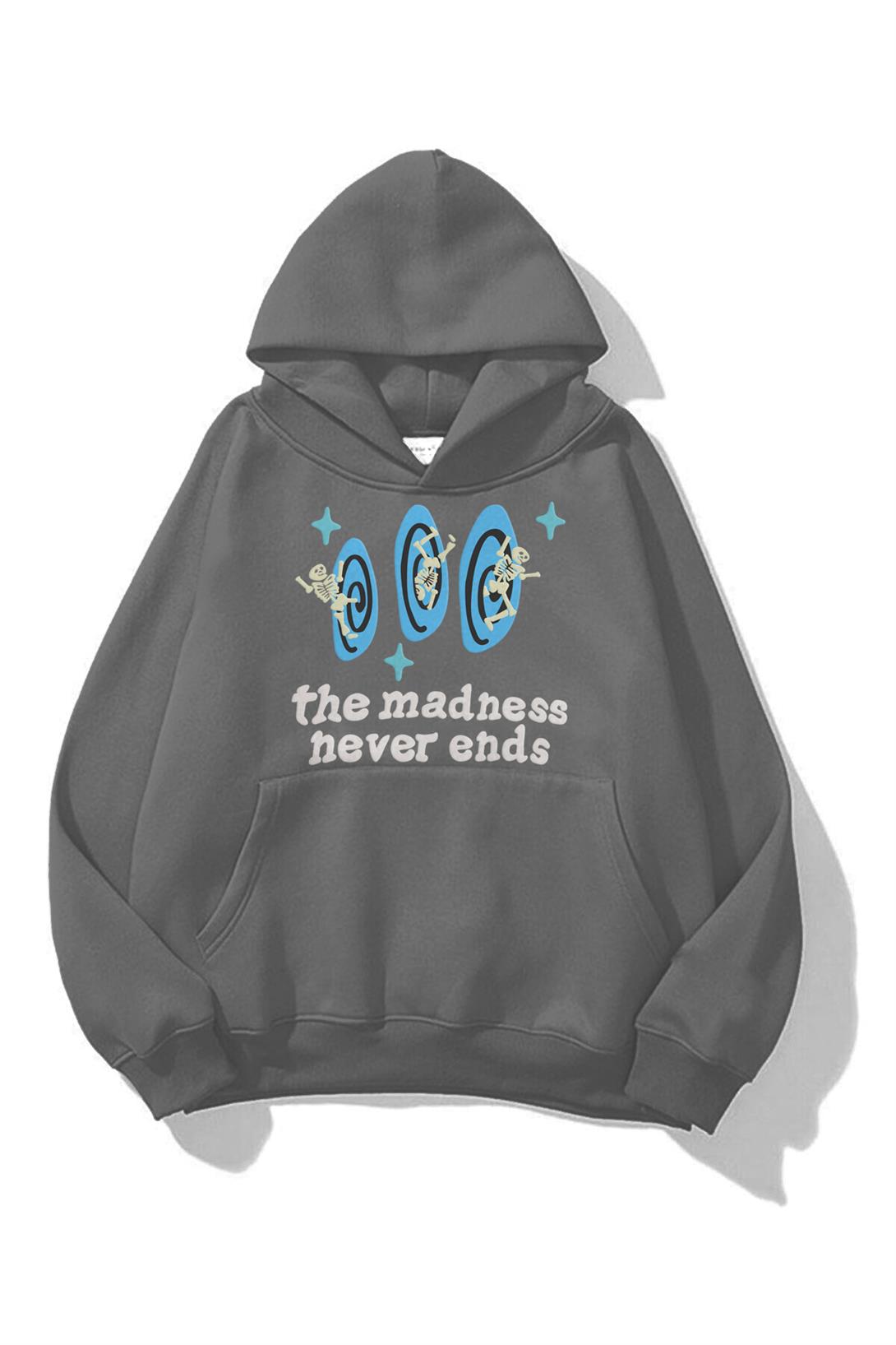 Trendiz Unisex Madness Never Ends Sweatshirt Antrasit