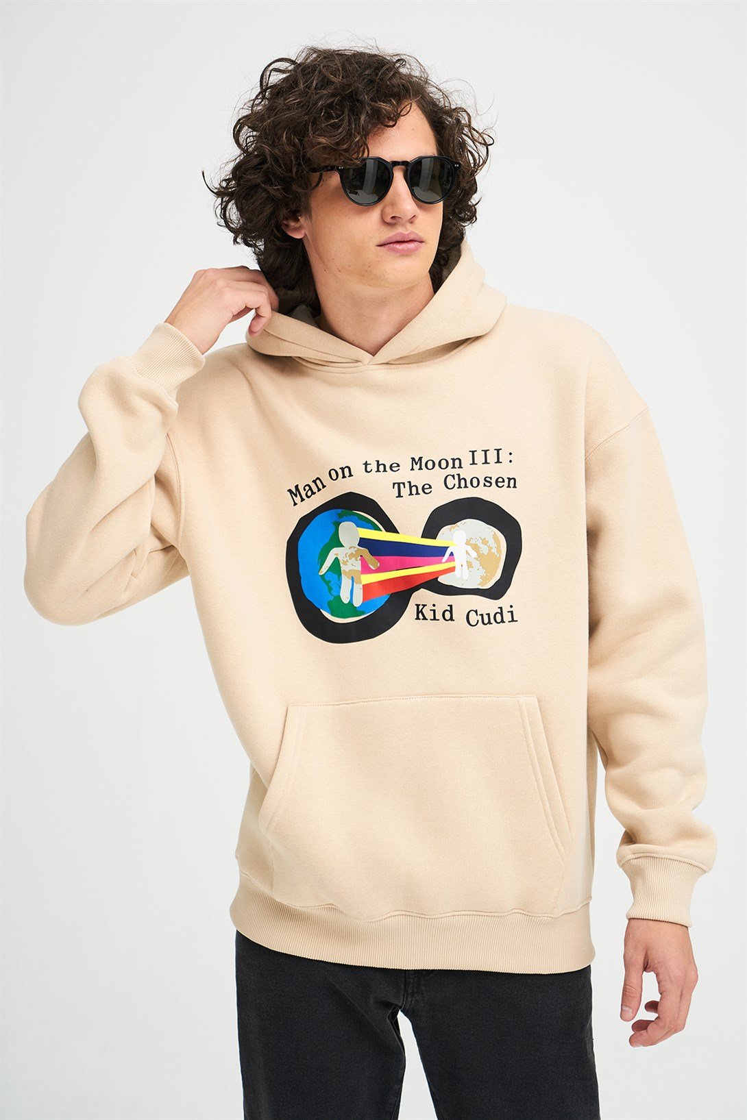 Trendiz Unisex Man On The Moon Sweatshirt Hoodie Taş