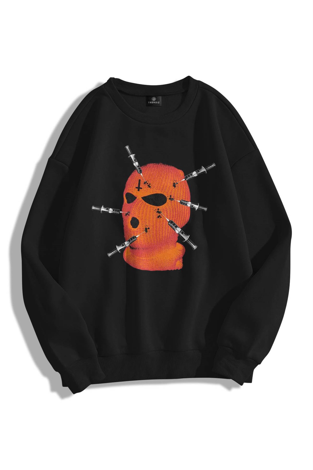 Trendiz Unisex Maske Bisiklet Yaka Sweatshirt Hoodie