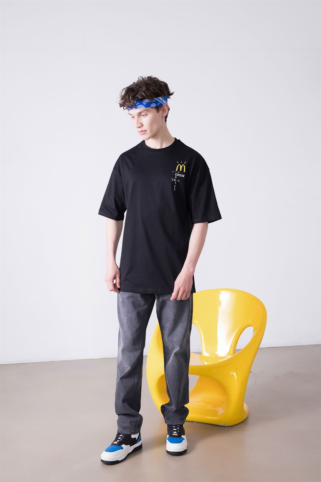 Trendiz Unisex Mc Crew Cactus Jack Siyah Tshirt