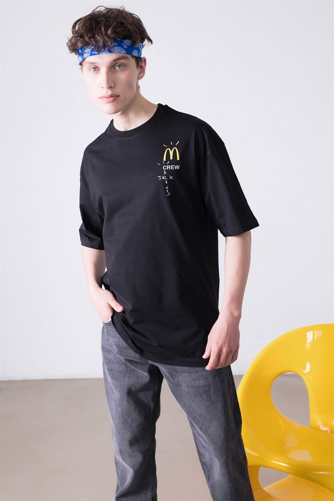 Trendiz Unisex Mc Crew Cactus Jack Siyah Tshirt