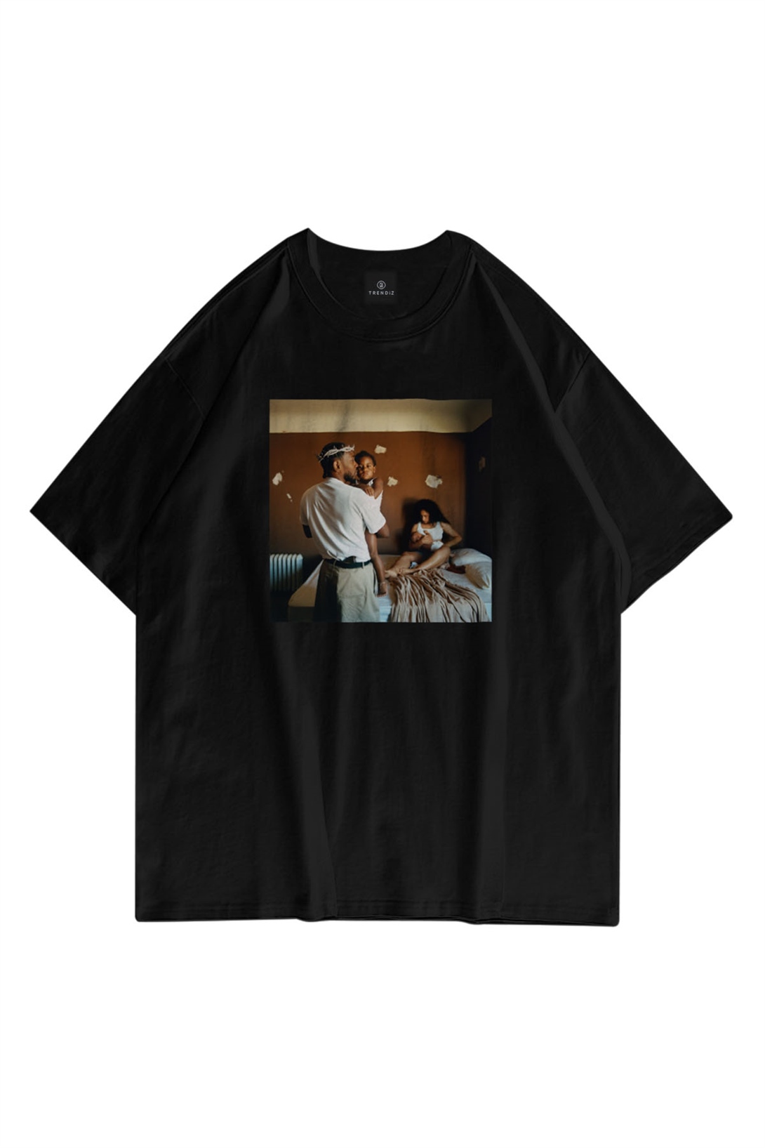 Trendiz Unisex Mr.Morale & The Big Steppers Kendrick Lamar Yıkamalı Siyah Tshirt