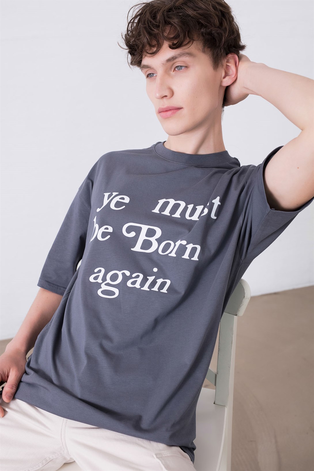 Trendiz Unisex Must be Burn Again Antrasit Tshirt